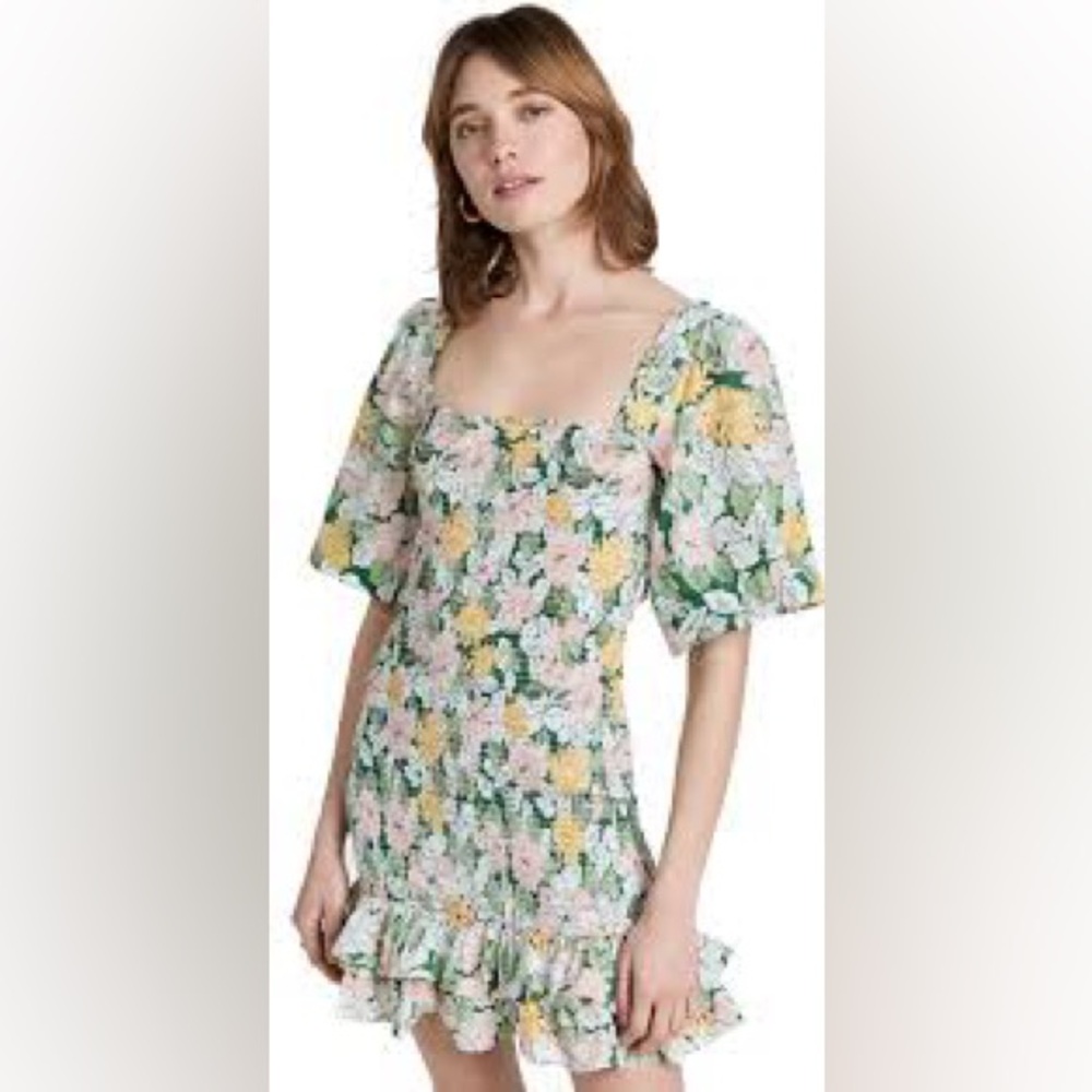 NWT byTiMo Festive Cotton Smocked Minidress Dandelion Floral Size Medium - Picture 3 of 8